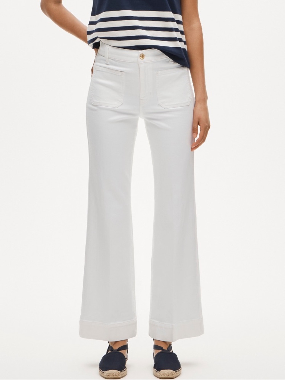 J. Crew Charley Kickout cropped Jean in super- stretch with patch pockets